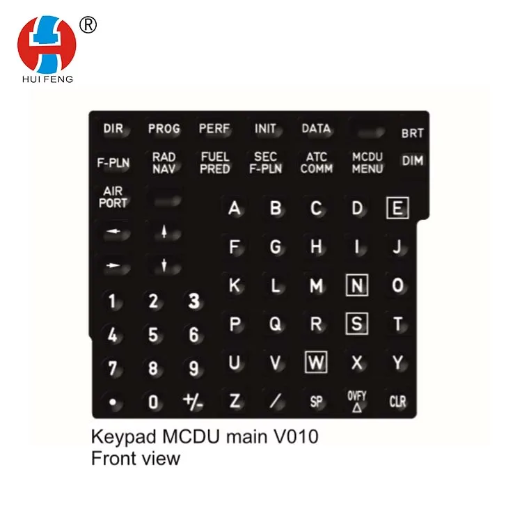
laser etching silicone keypad for keypad MCDU main V010 