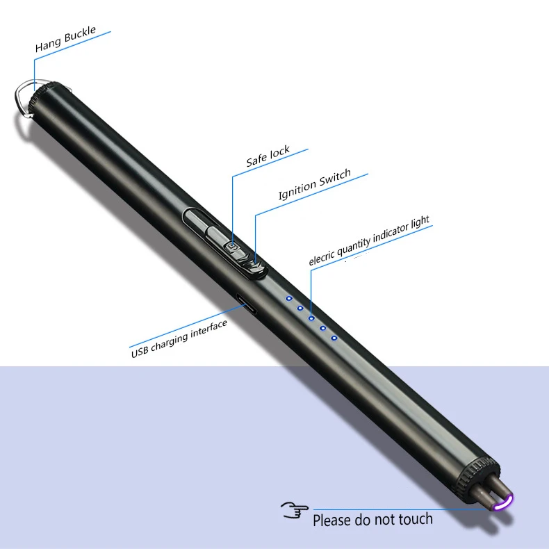 Wholesale Power Display Arc Igniter Lighter Kitchen Stove Stick Windproof Electronic Plasma Lighter
