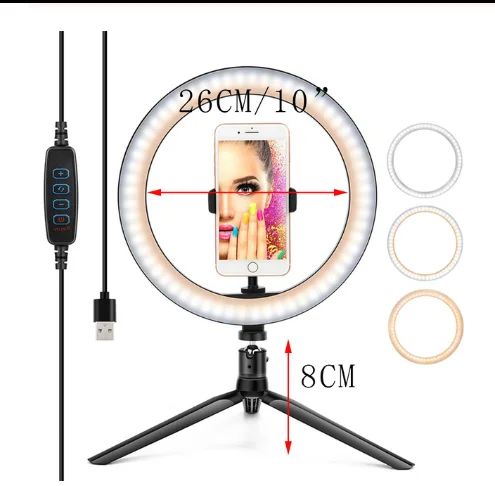 Dimmable LED Selfie Ring Light  Youtube Video Live  Photo Studio Light