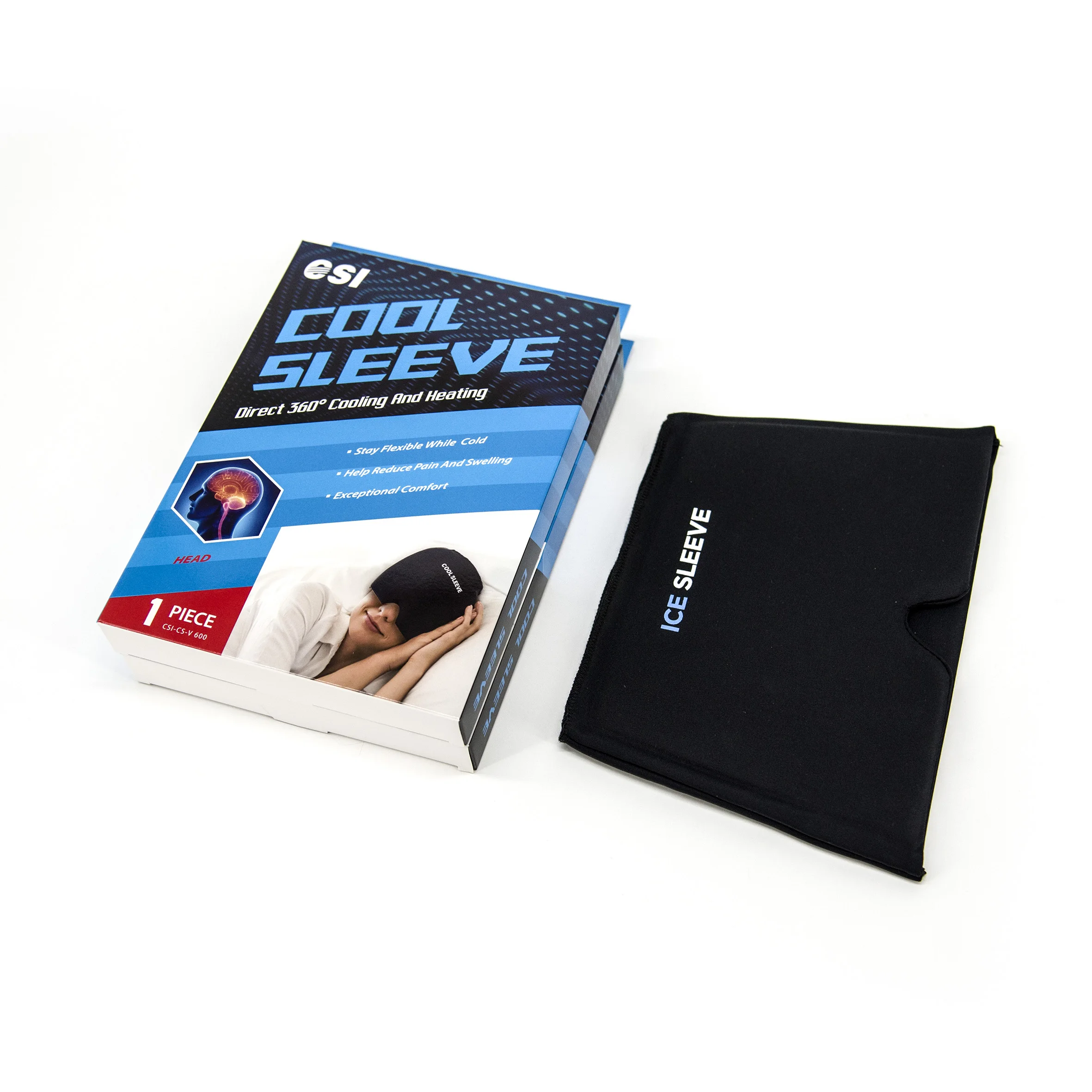 CSI Migraine Relief Cap And Neck Wrap XL Cheetah Print Hungover Magic Gel Bag Frozen Sleep Compression