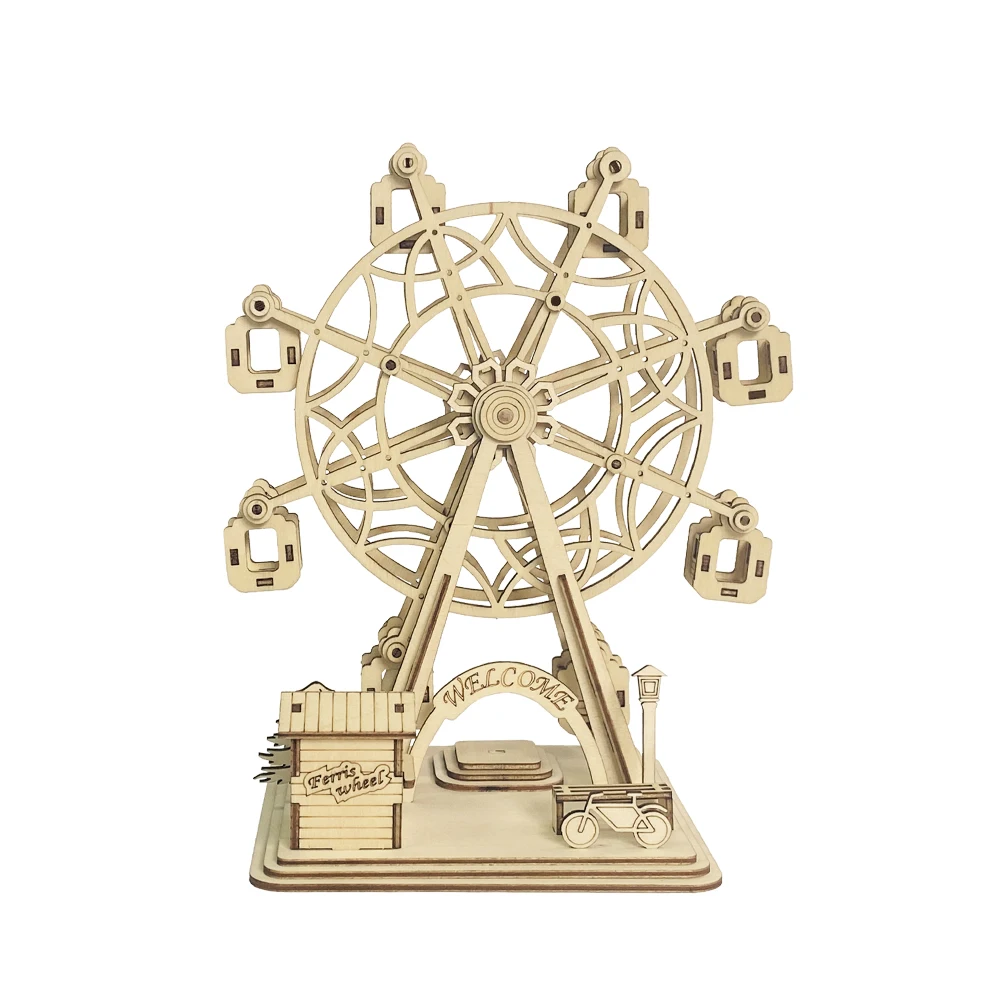 Y-TOP Original Design 3D Ferris Wheel Puzzle Wooden Building Toy for Adults and Kids Hot Sale Products