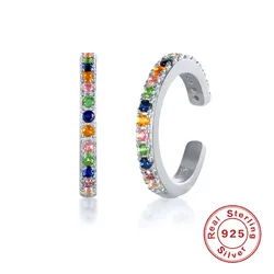 925 sterling silver clip on hoop earrings non piercing design ear clips without earring holes women ear cuff earrings 2022