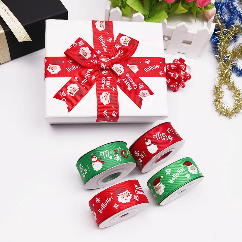 25 мм лента с цифровой печатью с рождественским рисунком, корсажная лента, украшение с логотипом на заказ