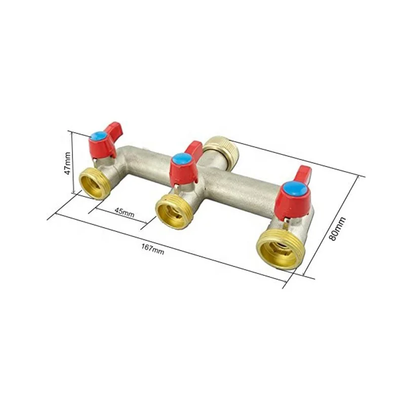 Multiple Water Pipe Joints Diverting Water Faucet Fixed Hose Water Segment Brass 2 WAY Ball Valve Garden Brass ball valve