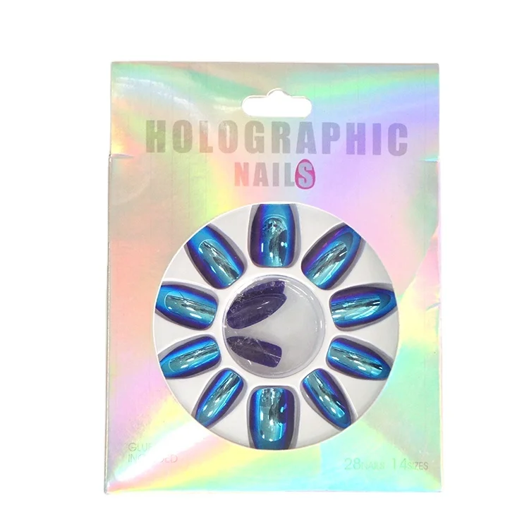 Нажимайте на ногти, клей на шпильках от частного бренда, легко наносите и легко удаляйте искусственные ногти