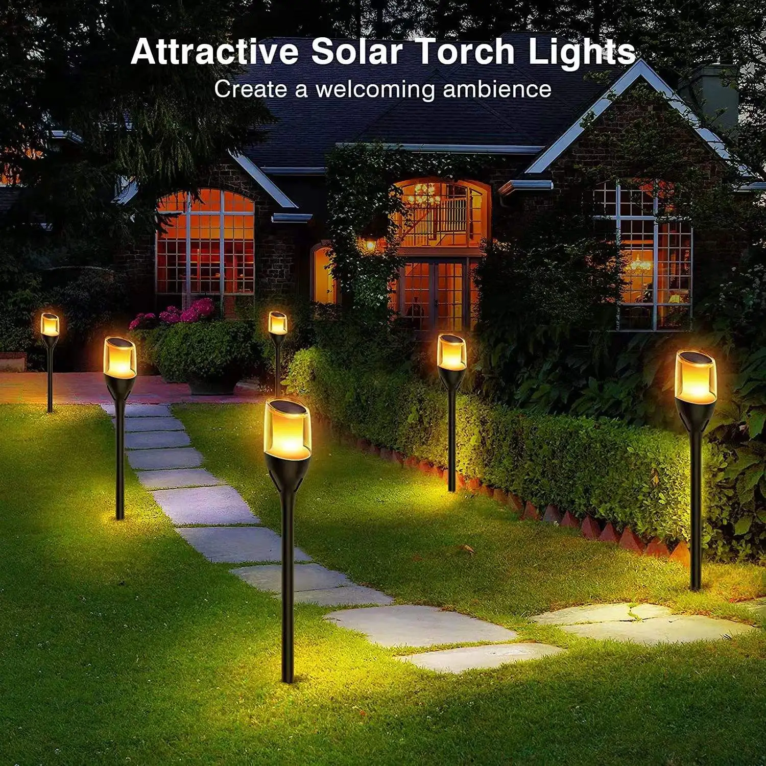 New trend IP65 Waterproof Garden Solar Flame Flickering Light for patio decorative Landscape lawn light