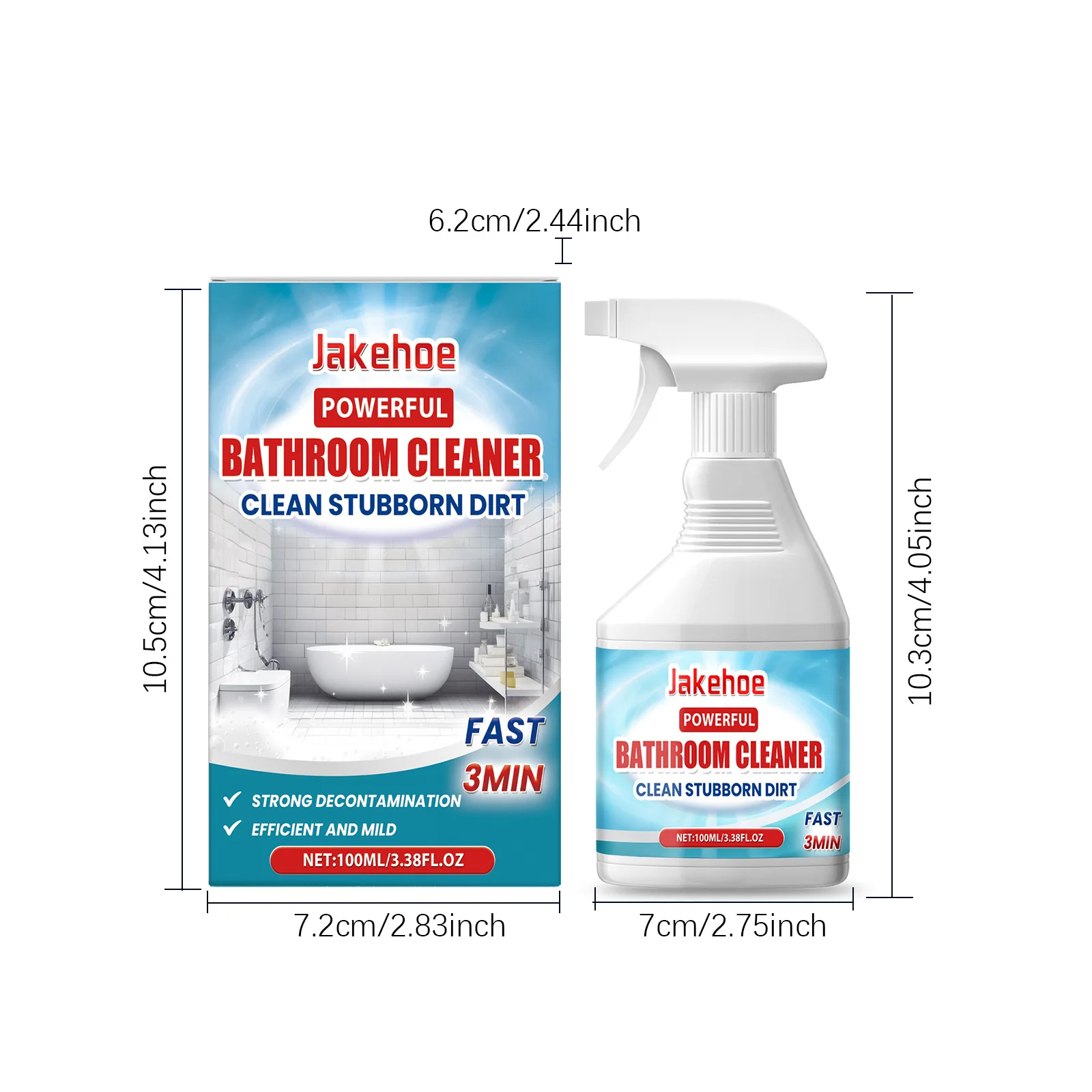 Hot selling Jakehoe toilet bathtub mild formula efficient stain removal stubborn scale odor removal bathroom cleaner