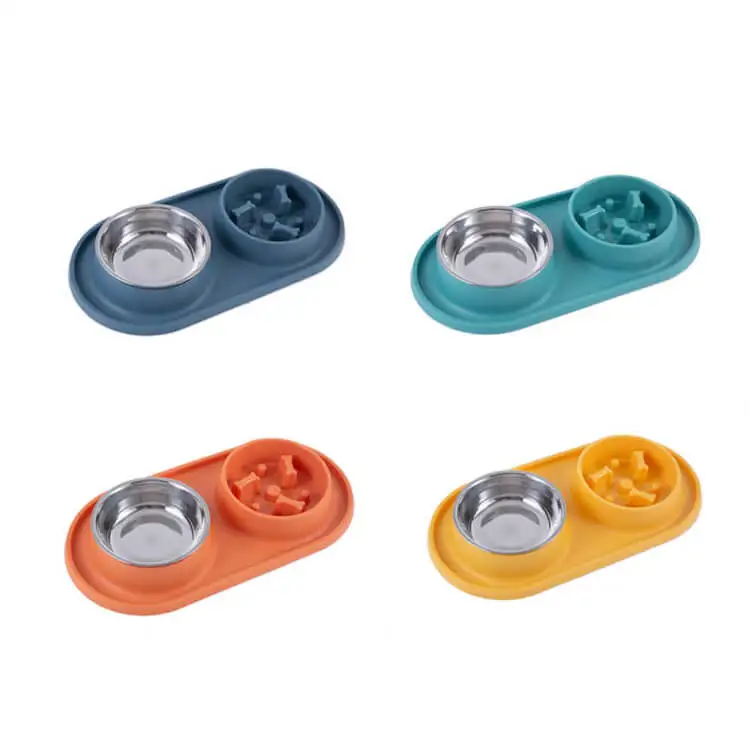 Wholesale Stainless Steel Slow Food Bowl Dual-Purpose Stainless Steel High-Quality Small Animals Dog Bowls