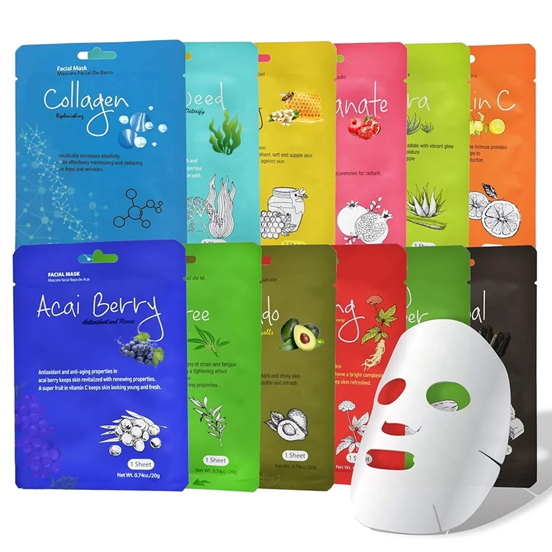 wholesale collagen tea tree cucumber face Mask Whitening Moisturizing Korean Facial Sheet Mask Hydration repair damaged skin