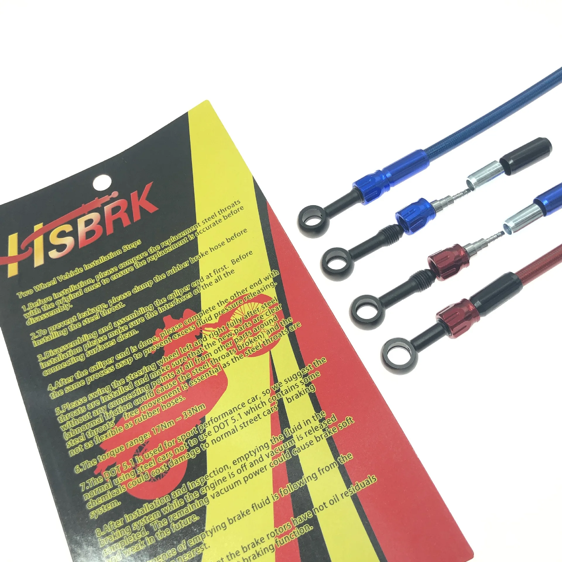 AN3 1/8 Motorcycle Clutch Parts Racing SAE J1401 PTFE SS Braided Brake Hose NYLON Colorful PU PVC Coating Flexible Car Motor DOT