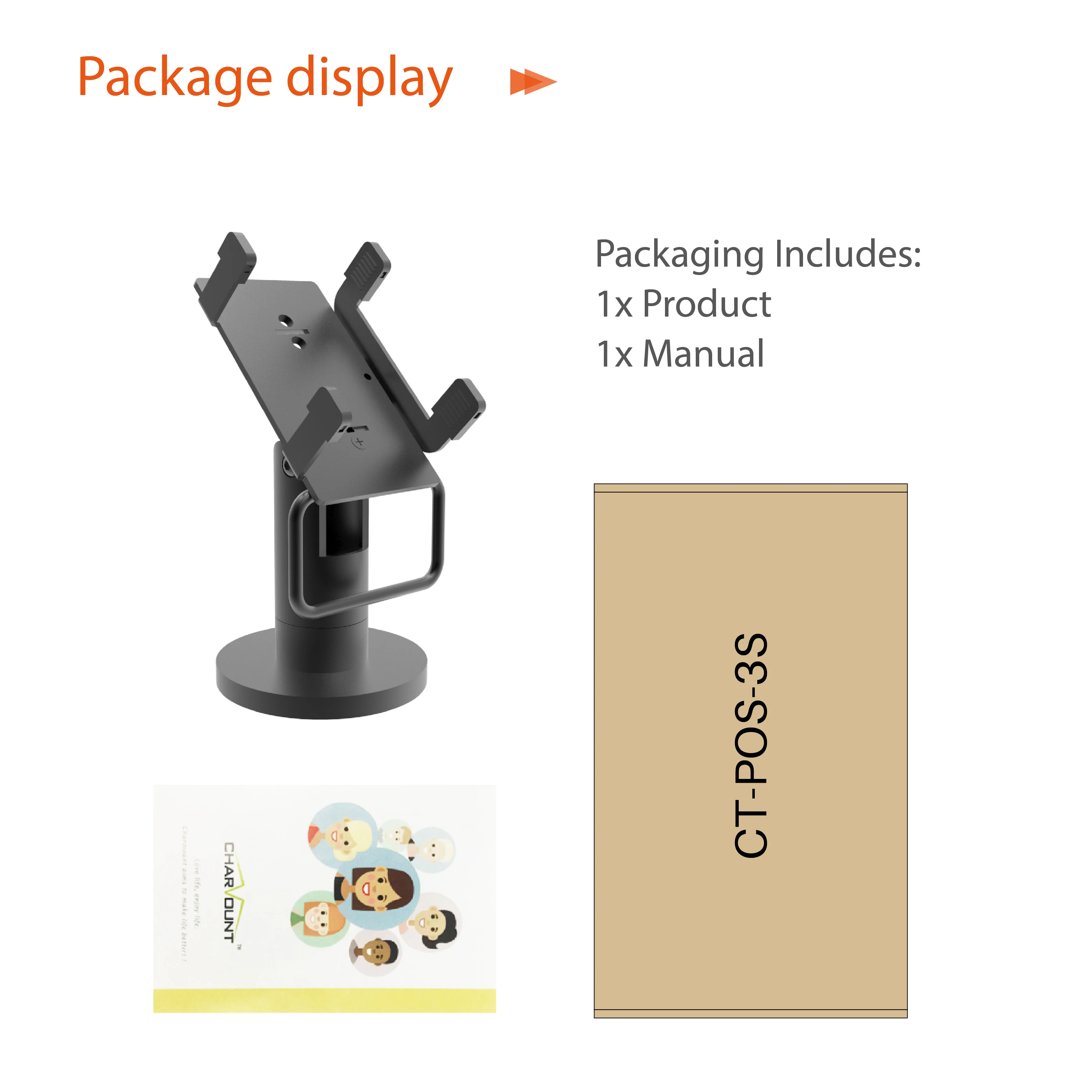 Charmount Amazon Top Seller Flexible Adjustable Angle Credit Card Terminal POS Stand