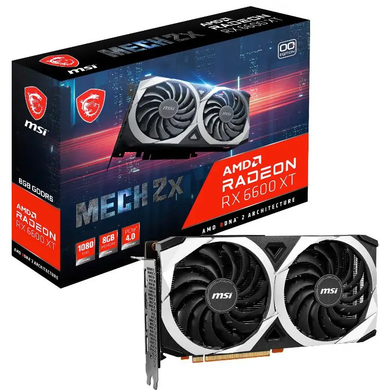 MSI AMD Radeon RX 6600XT MECH 2X 128-bit 8 ГБ GDDR6 игровая компьютерная видеокарта RX 6600 XT