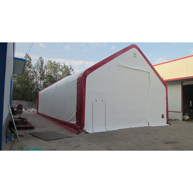 Double truss industrial storage fabric building