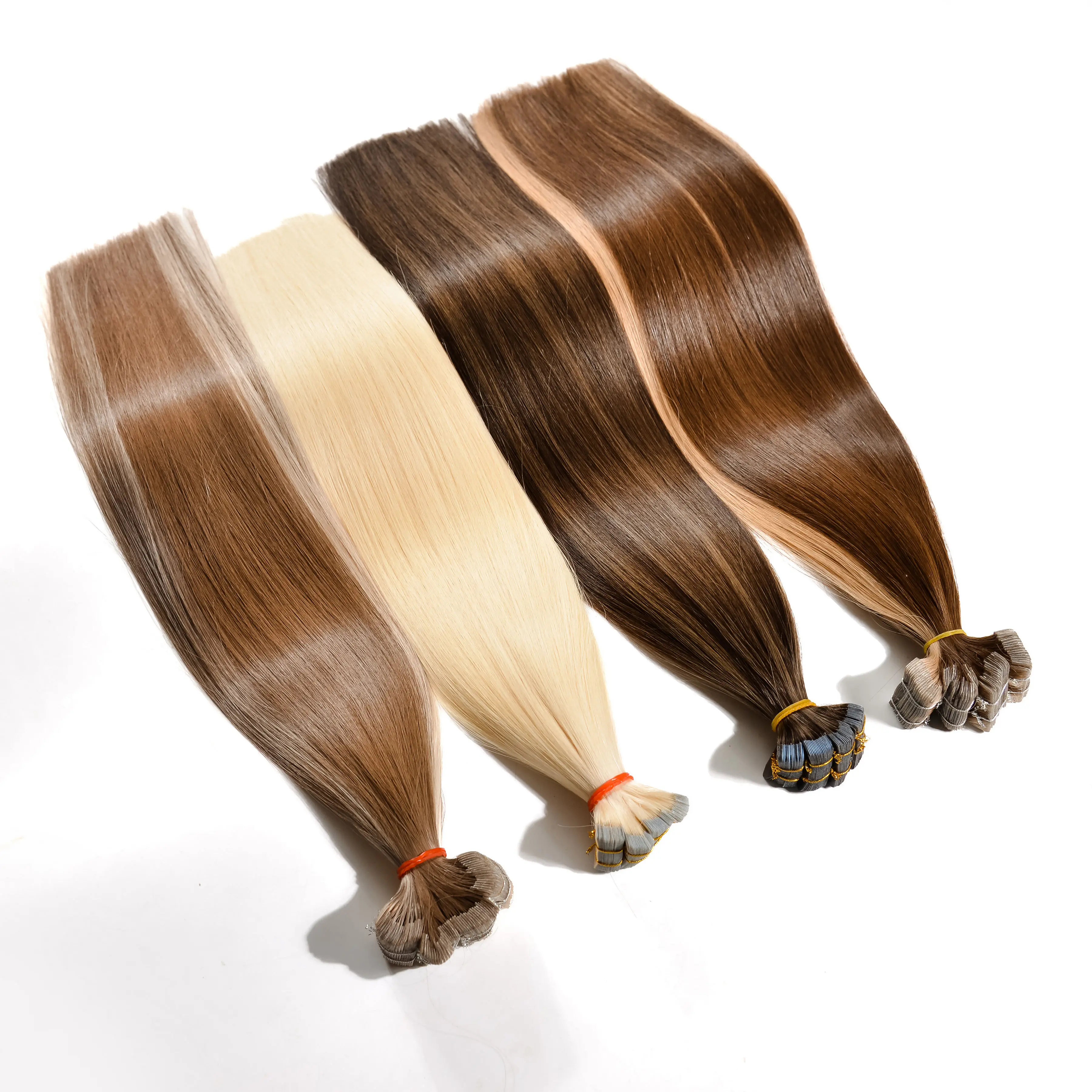 Dailmei Free Sample  Remy European skin weft Not Shed Tape In Double Drawn Skin Weft Tape In Hair Extension
