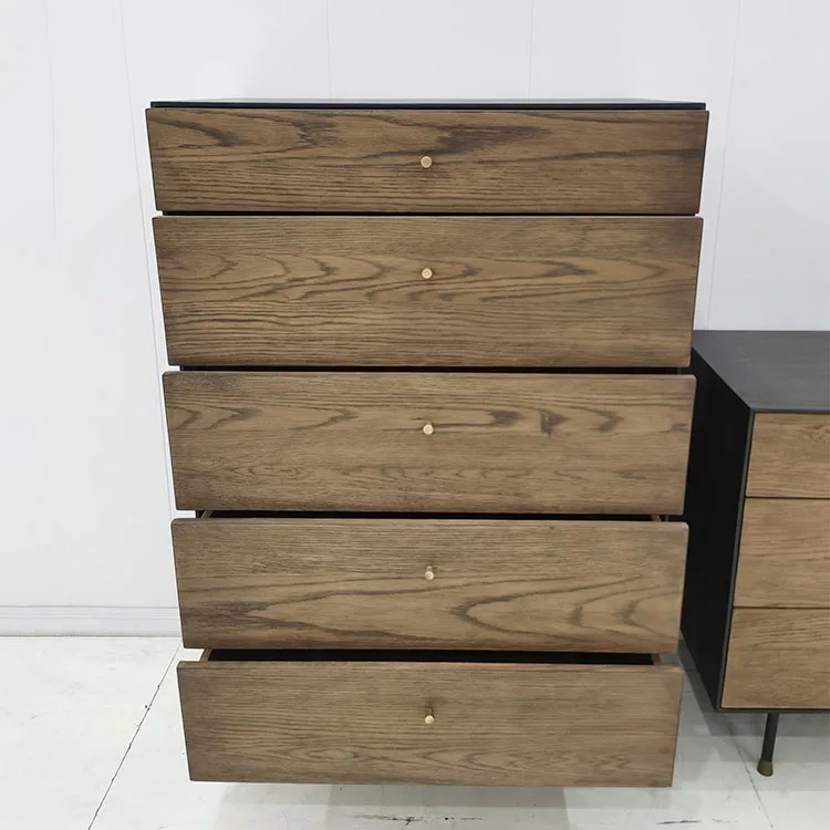 Rustic brown wood grain print drawers chest cabinet storage bathroom cabinet with drawers