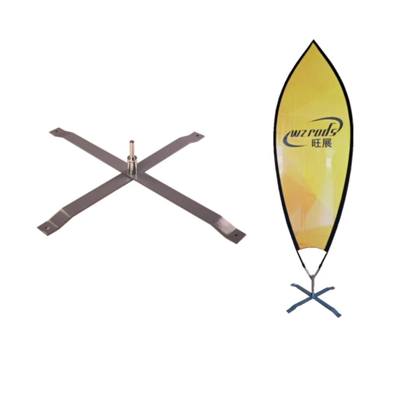 Weihai Wisezone top selling outdoor display heavy duty 4KG rust proof flat cross base feet for flying banner flag pole stand