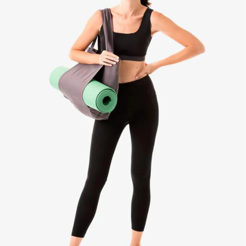 Large Yoga Mat Bags and Carriers Custom Logo Fashion Design Yoga Gym Shoulder Bag Eco Friendly Cotton Canvas Yoga Tote Bags