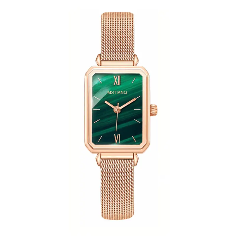 Fashion style popular leather small green watch Fully automatic quartz luxury watch for women