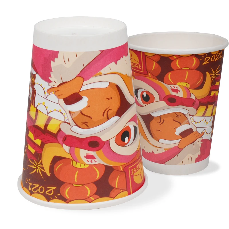 Wholesale Printing 8oz 12oz 16oz Single Wall Disposable Paper Cups customized hot coffee paper cup with sleeves and lid