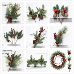 MACTING Artificial Red Berry Picks Branches Indoor with Pine Cones Christmas Decoration