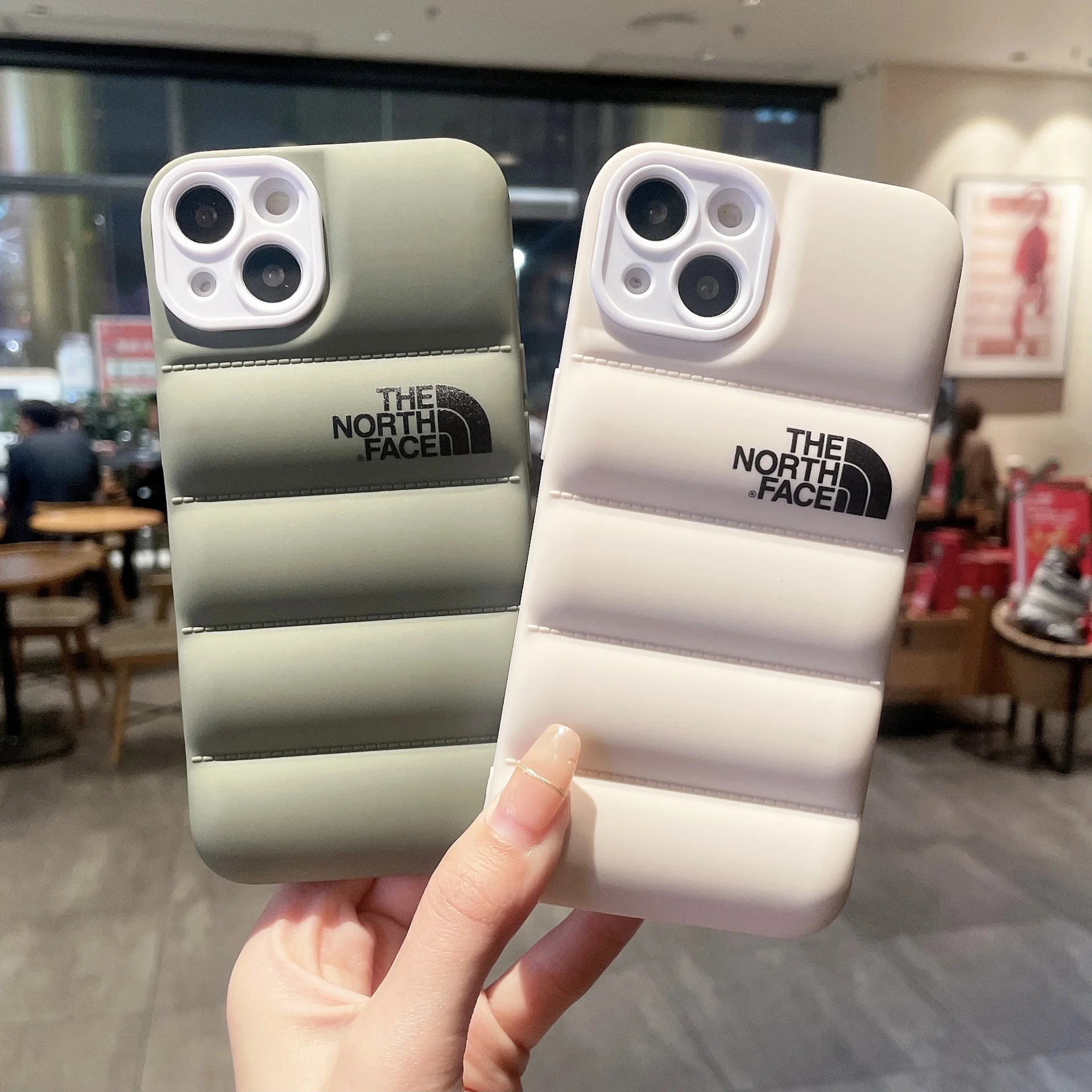 Ins Style North Face Puffier хлопковая куртка ТПУ чехол для сотового телефона iPhone 14 13 12 11 PROMAX X XS XSMAX XR 7P