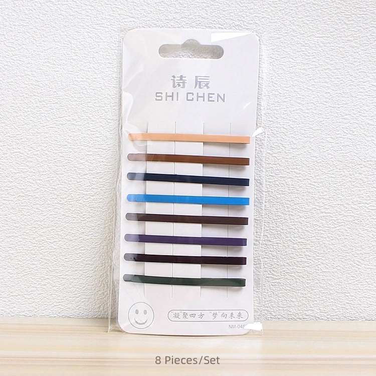 8pcs/Set Korean 6cm Candy Color Hair Pins Accessories Hair Clips Candy Simple Design Metal Hair Pins For Girls