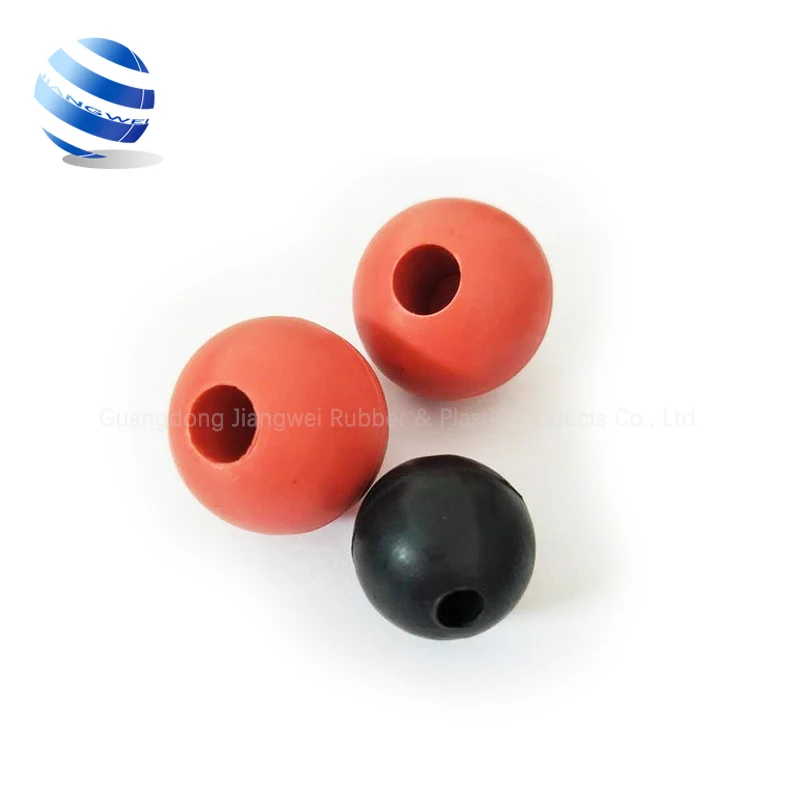 Manufacturer custom half small hole hollow solid hard silicone rubber balls with hole