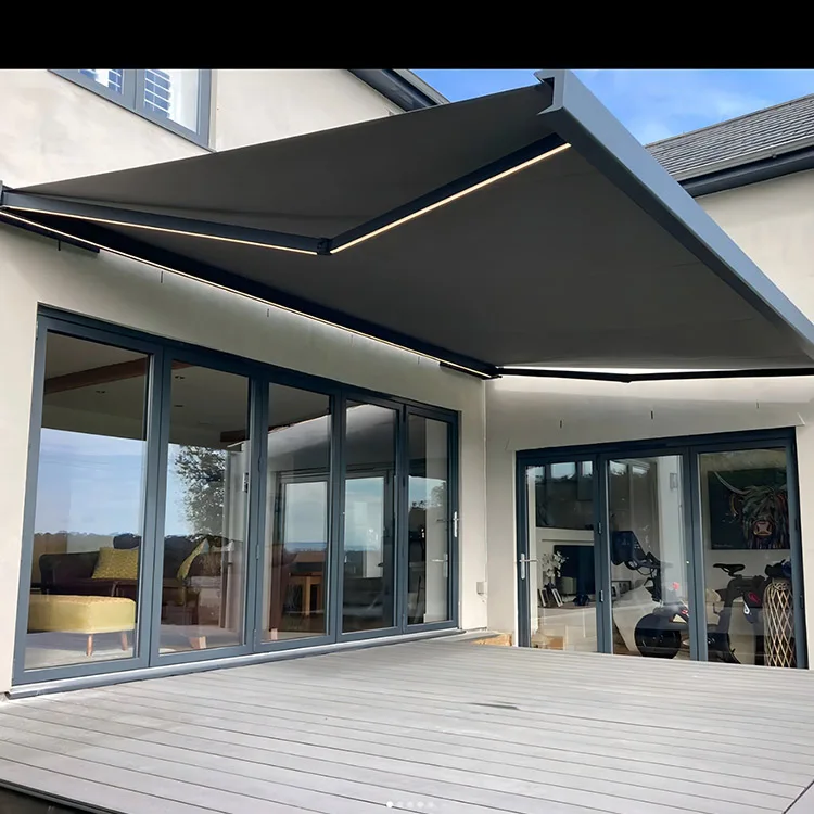 Heavy Duty Aluminum Retractable Awning Custom Size Outdoor Sunshade Full Cassette Motorized Awning