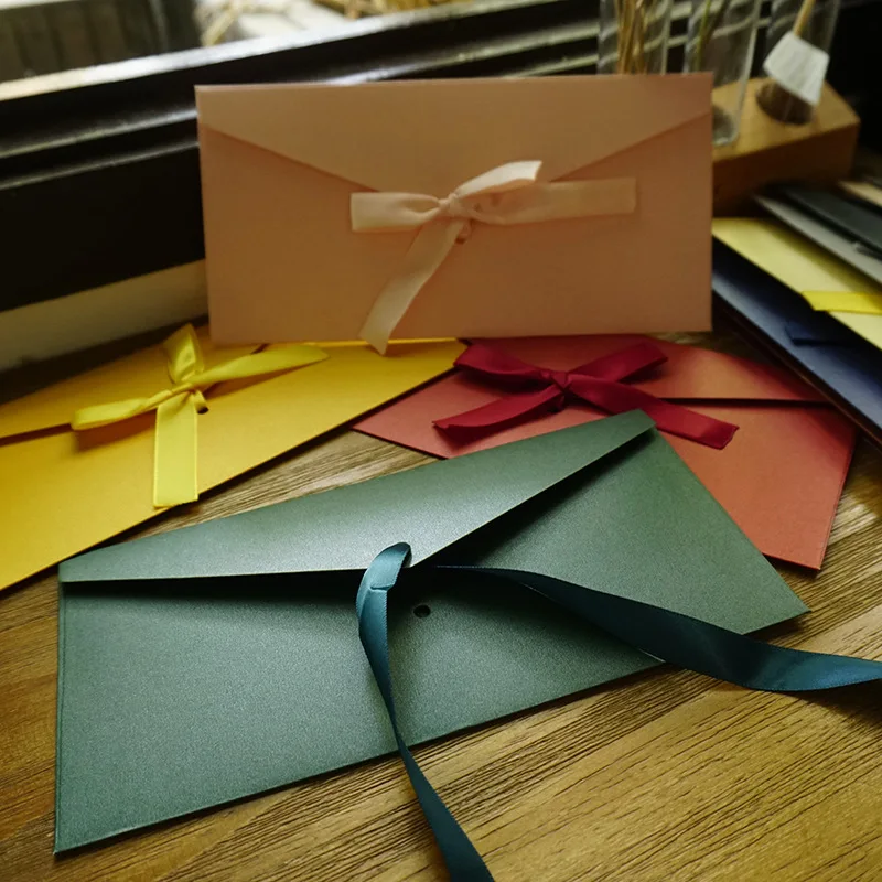 Senior sense retro creative color thickened large bow pearl paper special paper envelopes wholesale