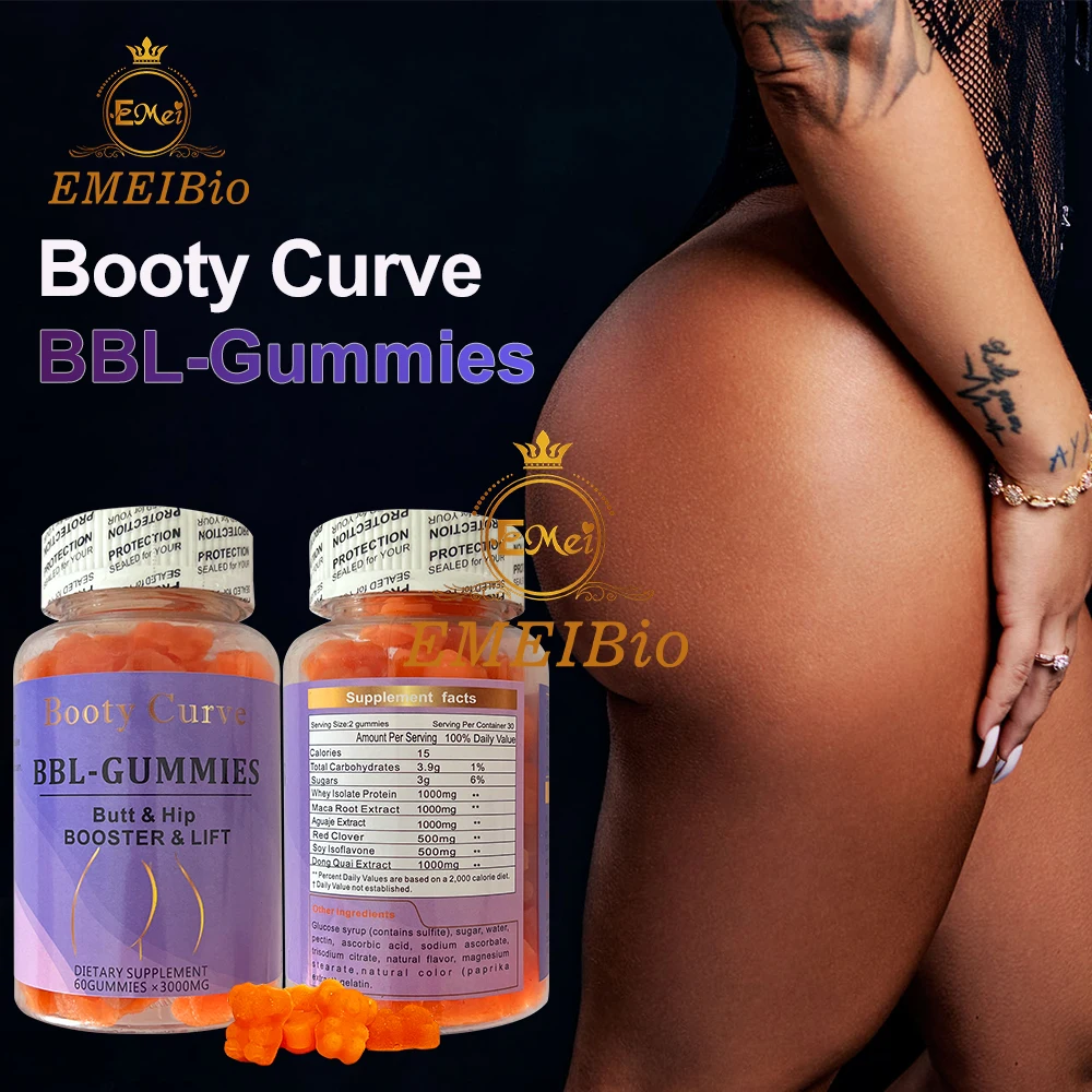 2023 Most Popular Natural Booty Curve Maca Root Butt Firming BBL-Gummies Candy For Butt Hips Enlargement
