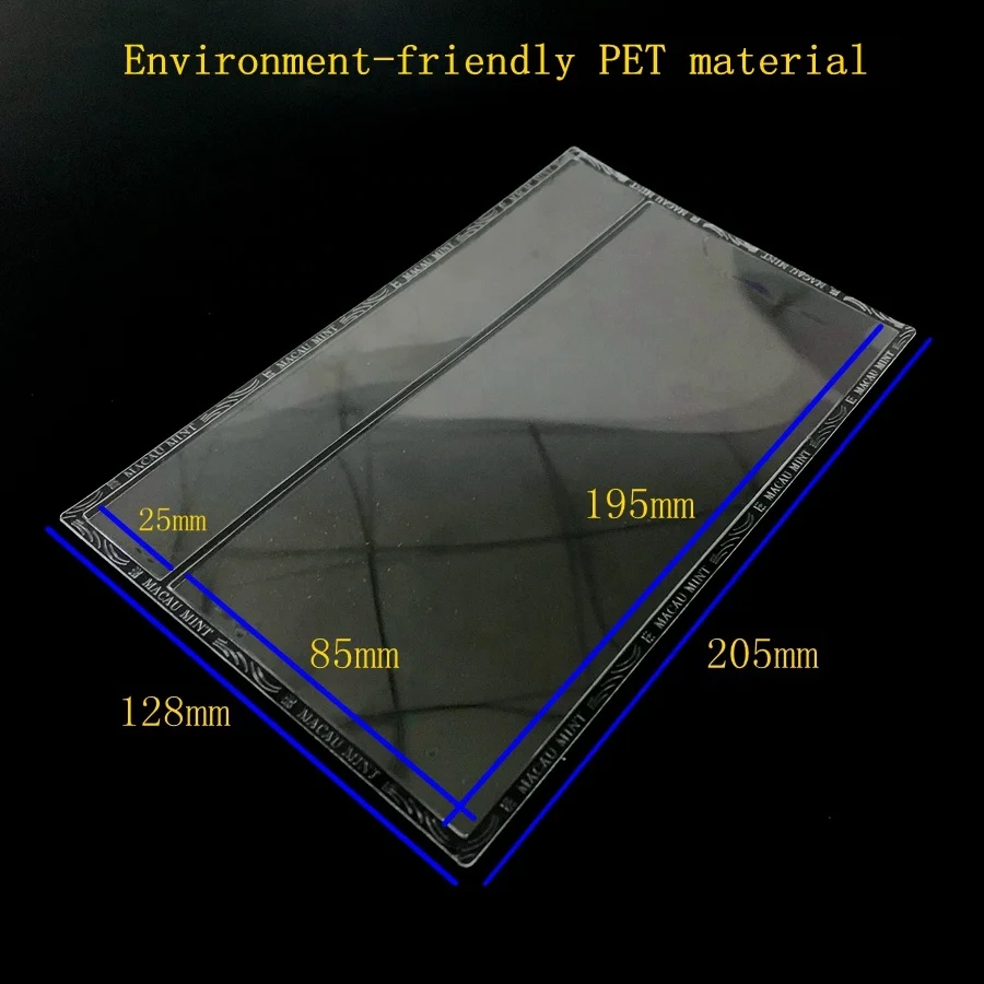 
PET sleeve film Protective cover for bank note exhibition display box PMG paper money bag Transparent inside pages 