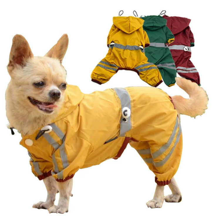 fashion brand cute luxury classic pet small puppy teddy dog wear hi vis reflective windbreaker raincoat jacket clothing garment