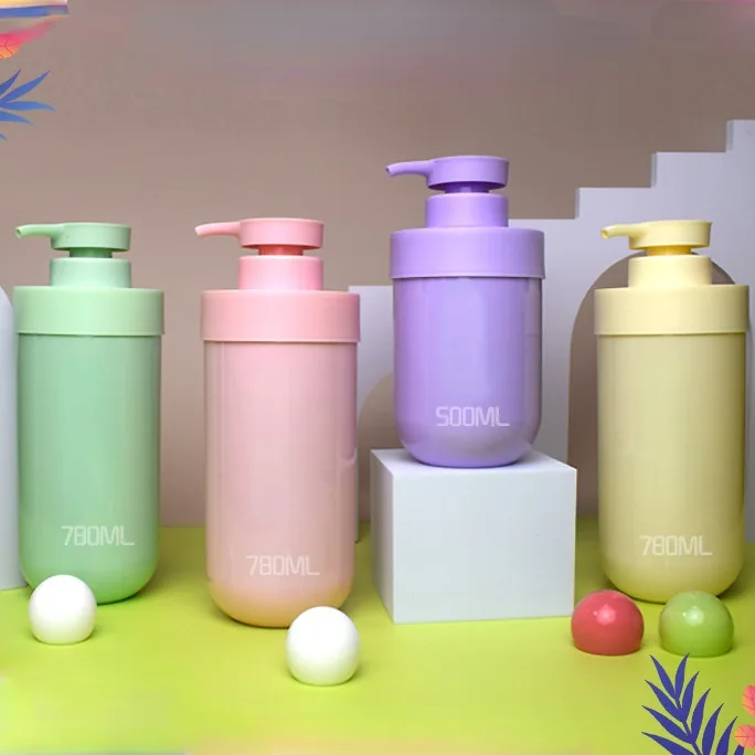 Pink Green Purple  Plastic 500ml 780ml Empty Body Lotion Cream Bottle Plastic Shampoo Bottle Plastic Bottle For Toner Shower Gel