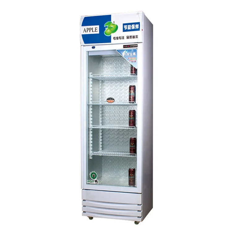 
 Супермаркет пиво Кола одной стеклянной двери Вертикальный холодильный витрина  