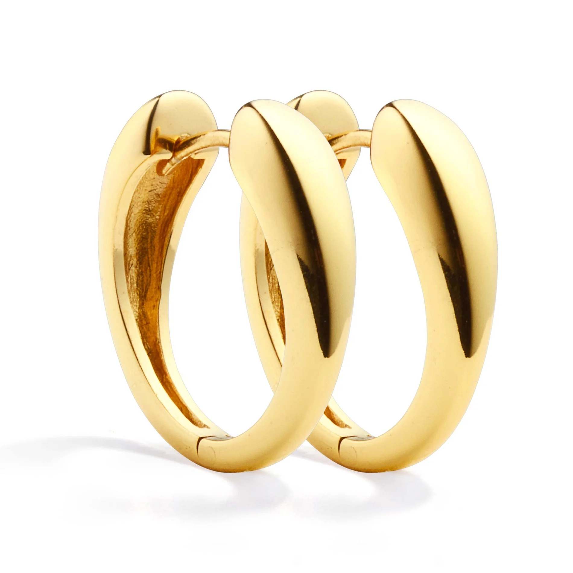 Milskye chunky jewelry 925 sterling silver 18k gold plated geometric allure huggie earrings for women