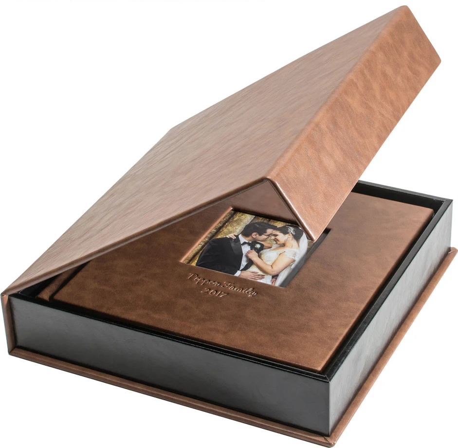
Linen or Leather or Suede Wedding Photo Album Packing 