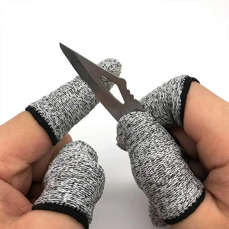 Finger Cot Gray Thumb Guard Wood Carve Hobby Sculpture HPPE Finger Sleeve Protector Sweatproof Breathable Finger Cots