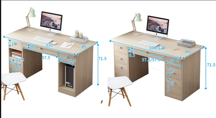 Modern simple study desk industrial style sit standing table computer desk