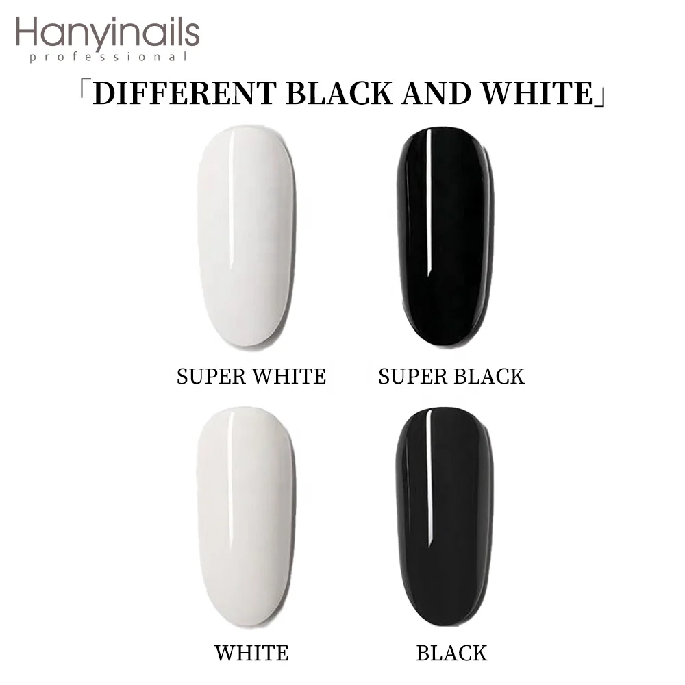 Super White and Super Black Nail Polish Wholesale 15ml Bottles Private Label Colour UV Gel Nail Polish