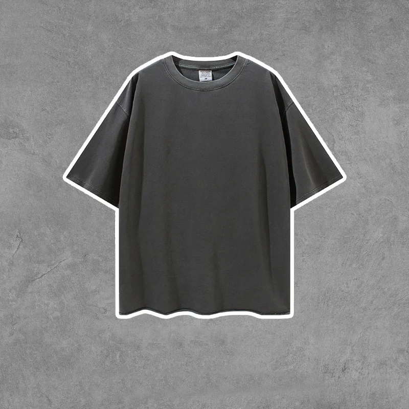 summer street wear drop shoulder vintage oversized tshirt 100% cotton hemp tshirt