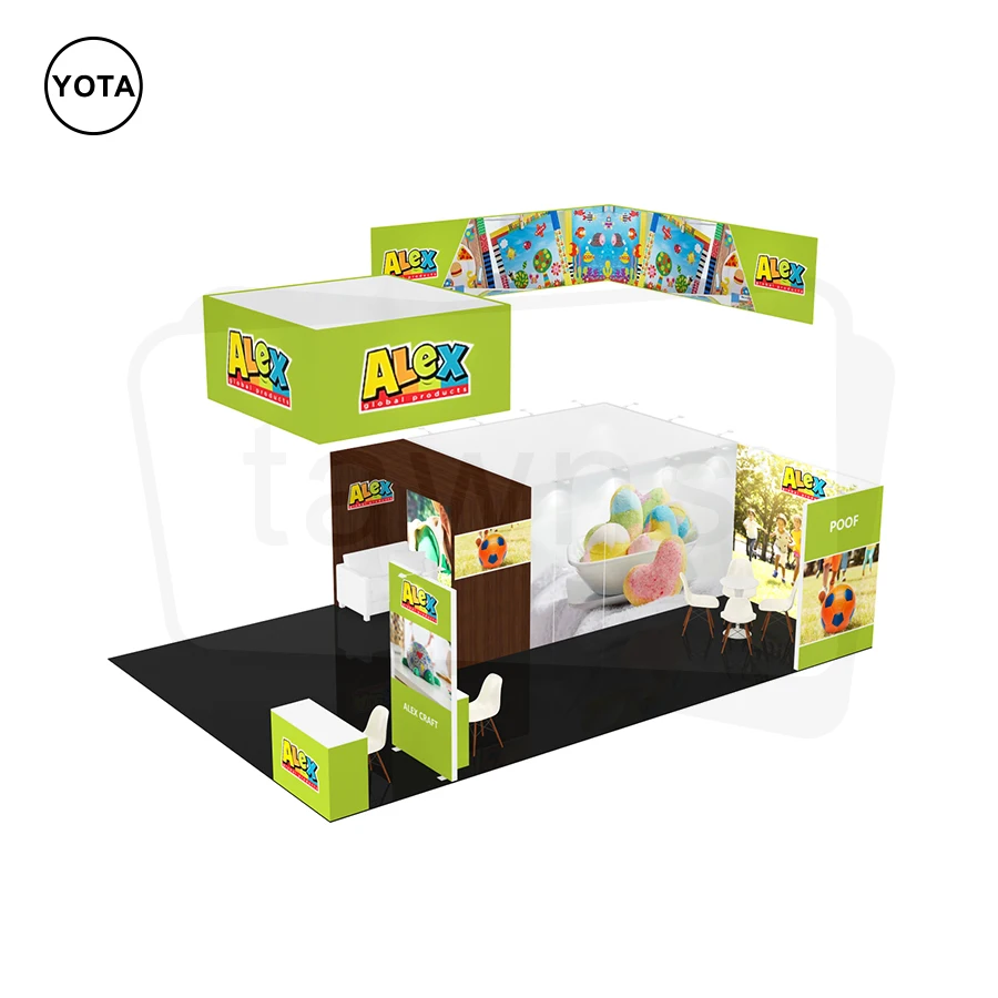 Tawns Easy Assemble Customize Tension Fabric Modular Exhibition Booth Customize Logo For Advertising Trade Show Equipment
