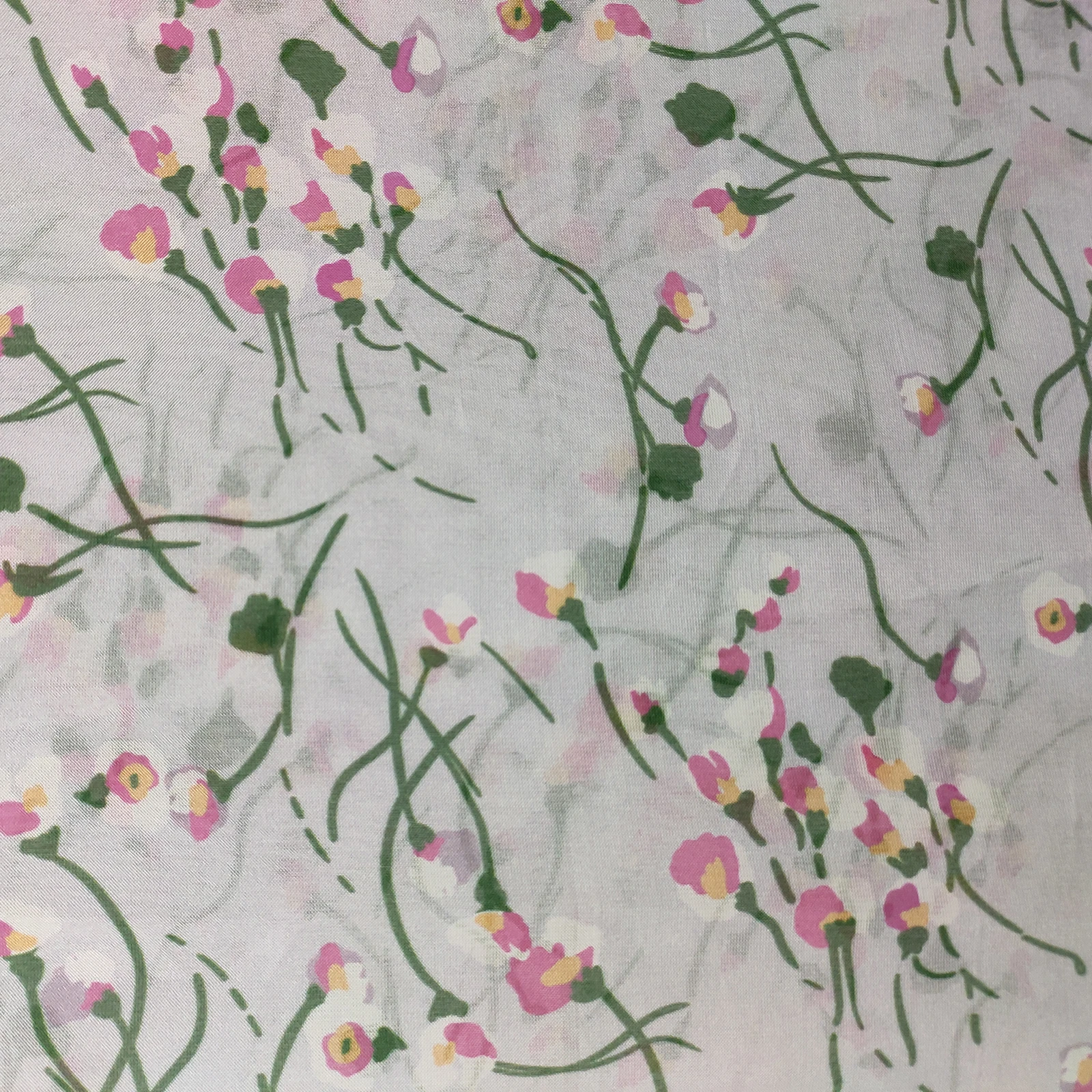 
Professional brocade floral print satin roll screen printing mesh silk fabric 