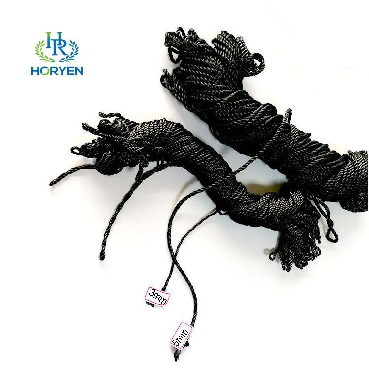 High modulus fireproof 3mm 5mm diameter 100% carbon fiber twisted cord rope