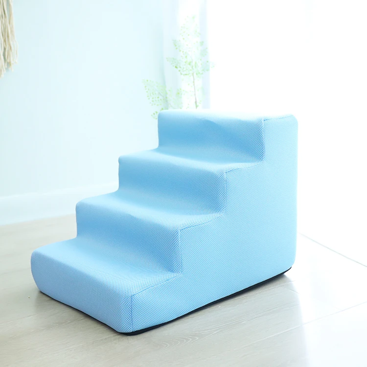 
Wholesale Collapsible Foldable Ramp Soft Luxury Pet Dog Sofa Bed 4 Steps Ladder Pet Dog Stairs for Dogs with Mesh Fabric 