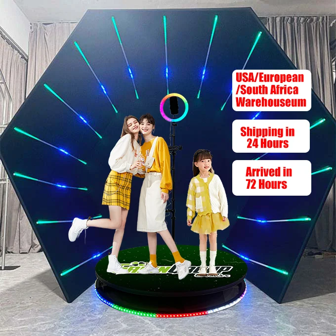 Портативная фотобудка для селфи 360 корпус стеклянный прозрачный видеобудки 100 см