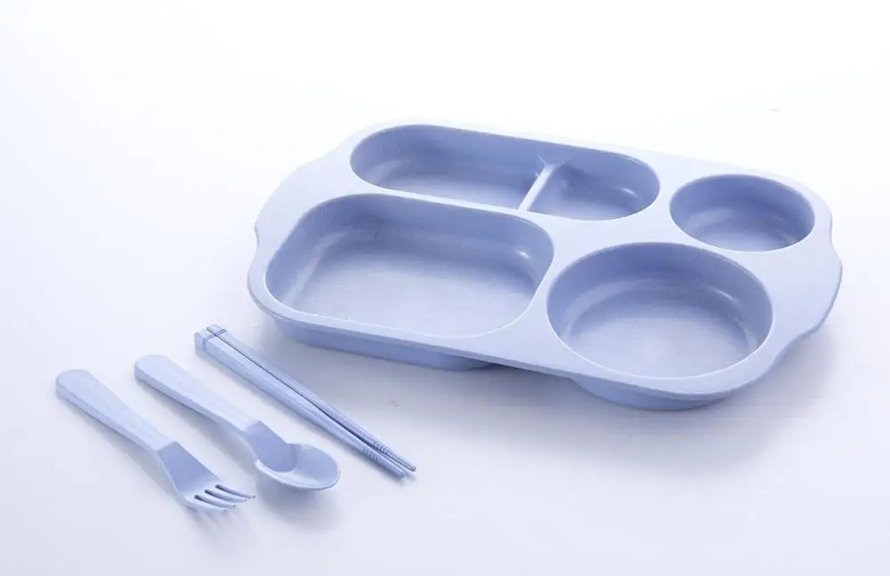 
Wheat straw fiber dinner plates, biodegradable tableware, healthy meal plate 