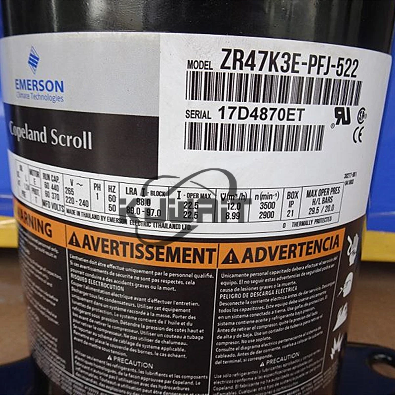 Горячие продажи COPELAND компрессор 4HP кондиционер Холодильный компрессор ZR48K3E-TFD-522 ZR47KC-PFJ-522