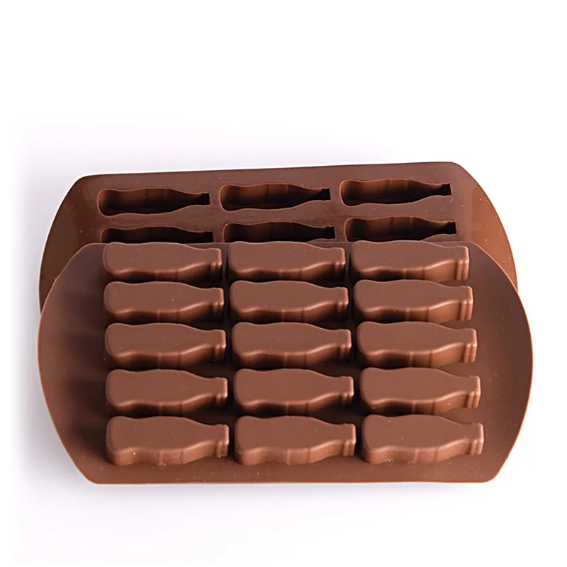 Fusimai  Cola Shape Gummy Candy Mould 15 Chamber Coke Bottle Silicone Chocolate Mold