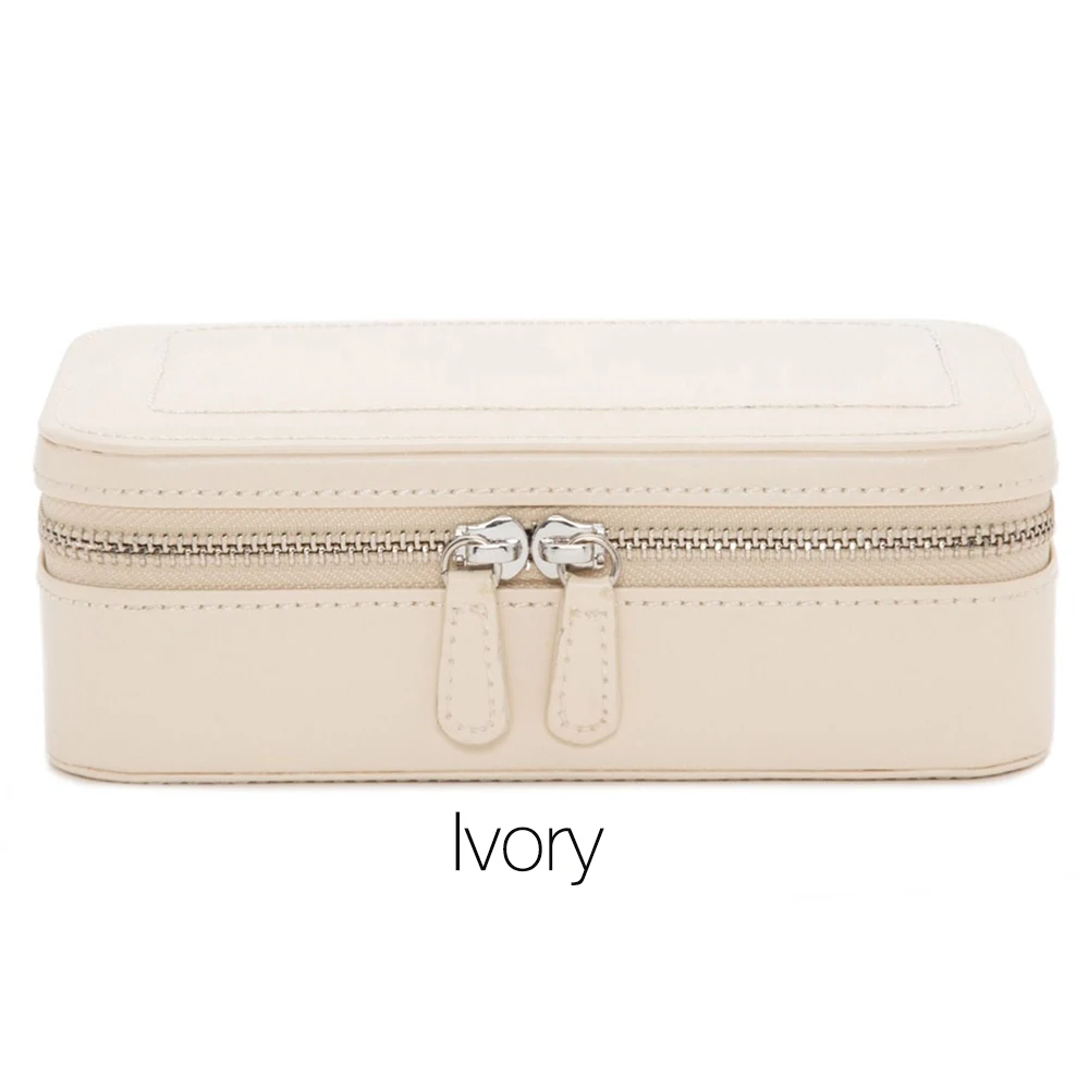 Jewelry Box for Women Girls with Small Travel Case Mirror Necklace Ring Earrings Organizer White Wood Grain