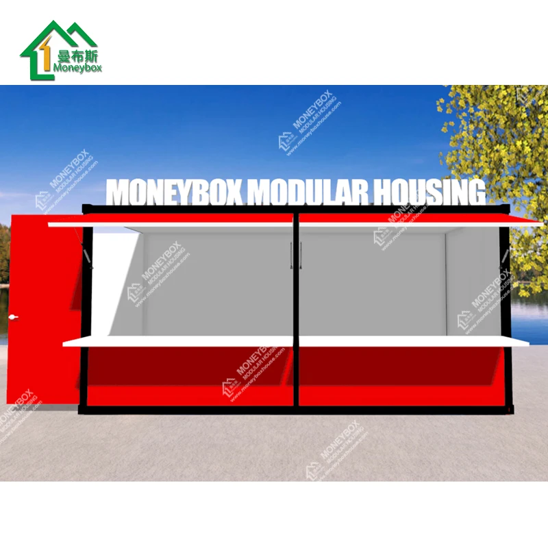 2018 new design 20ft prefab easy transport mobile portable fast food container shop